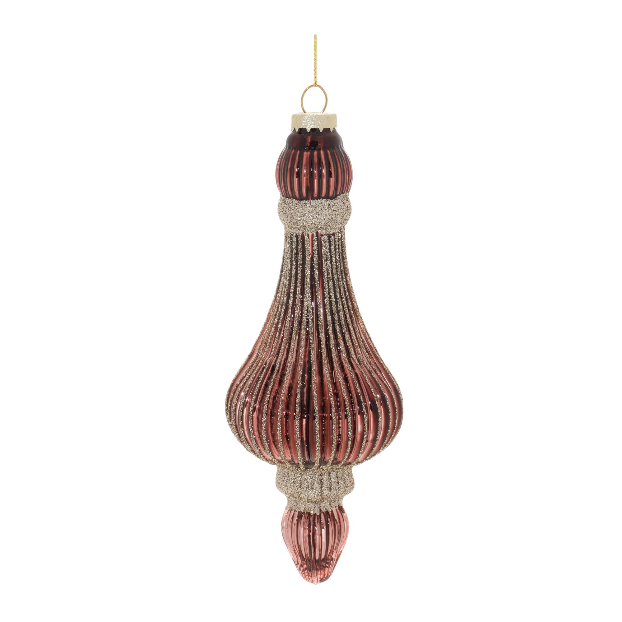 7.75" Ribbed Glass Drop Ornaments, 6ct.